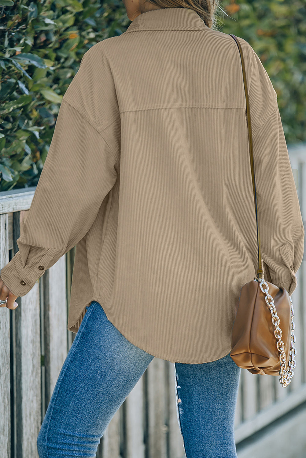 Khaki Corduroy Button Pocket Shirt