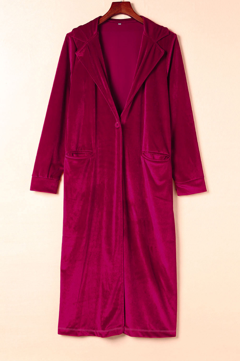 Retro Velvet Long Sleeve Pocket Coat