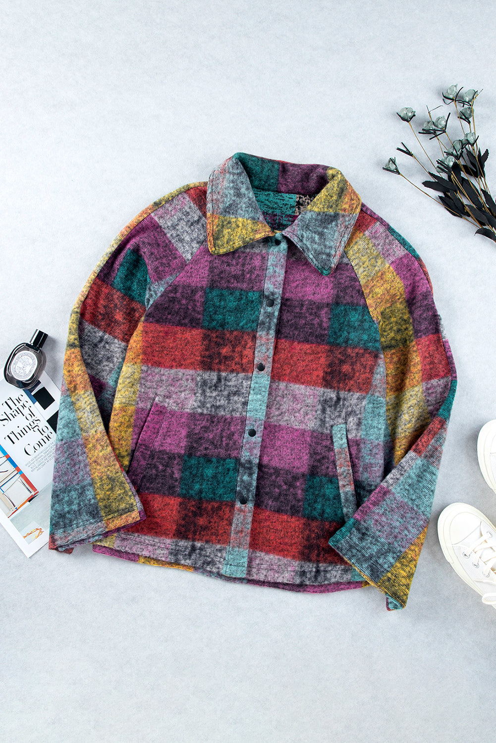 Multicolour Plaid Pocketed Shacket