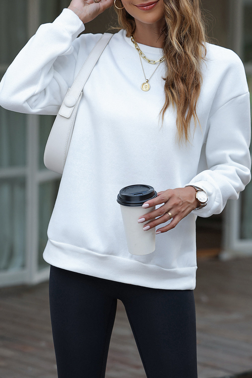 White EVERY THING WILL BE OKAY Colorful Letters Sweatshirt