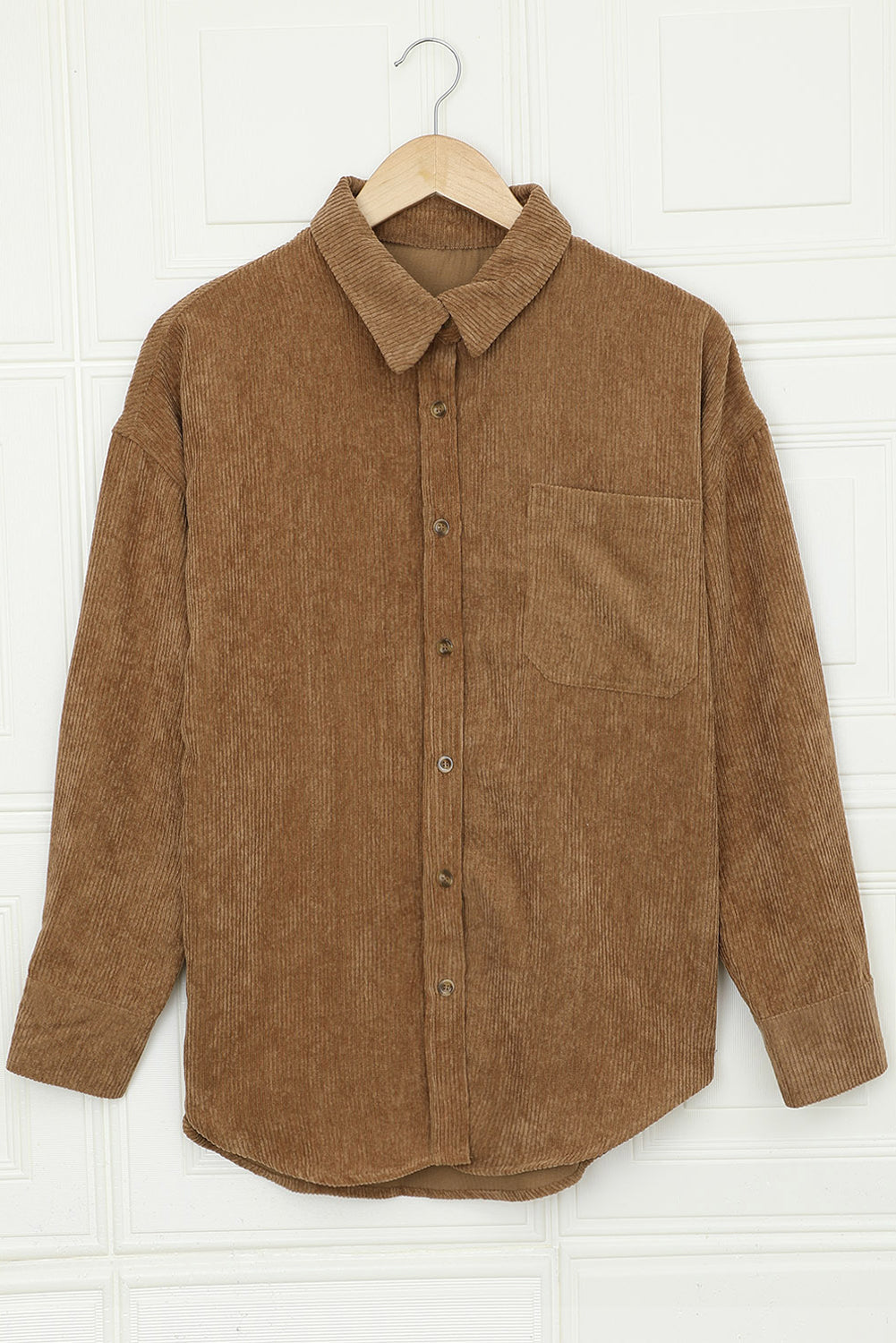 Brown Corduroy Button Pocket Shirt