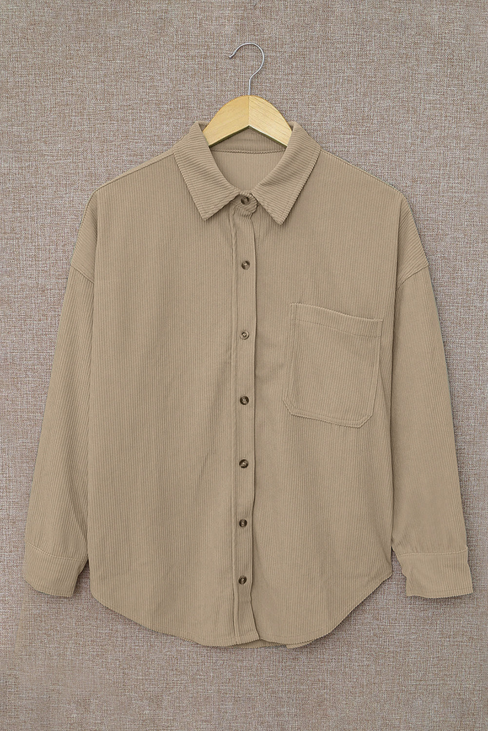 Khaki Corduroy Button Pocket Shirt