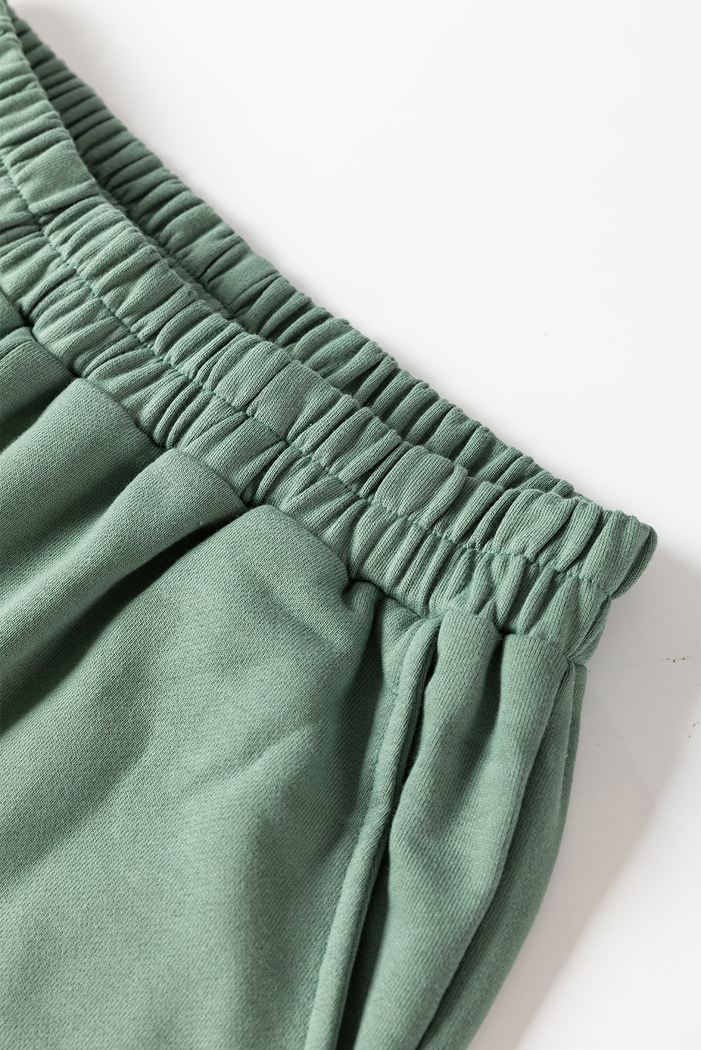 Mist Green Elastic Waist Cargo Pants